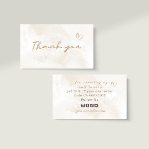 Vielen Dank Neutral Pastel White Marmor Social Med Visitenkarte