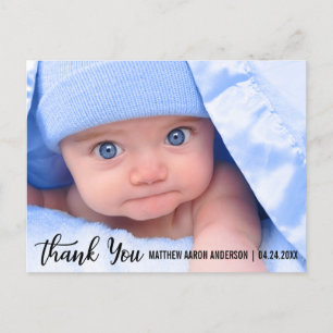 Vielen Dank, New Baby Modern Ankündigungspostkarte