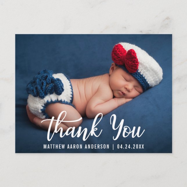 Vielen Dank, New Baby Modern Postkarte (Vorderseite)