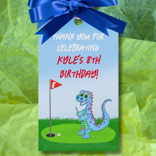 Vielen Dank Niedlich Dinosaur Golf Themed Kinderge Geschenkanhänger (Von Creator hochgeladen)