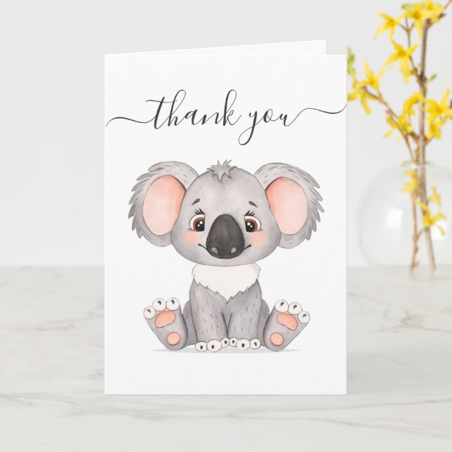 Vielen Dank, niedlich Koala Card Karte (Gelbe Blume)