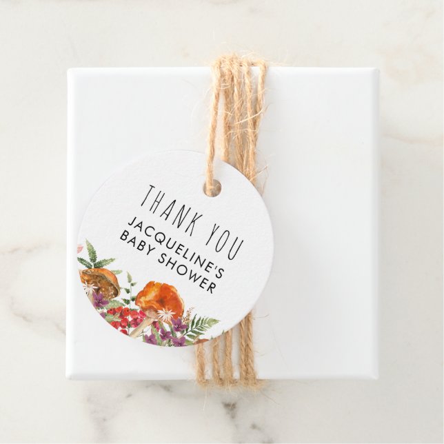 Vielen Dank Niedlich Mushroom Baby Dusche Geschenkanhänger (Beispiel)
