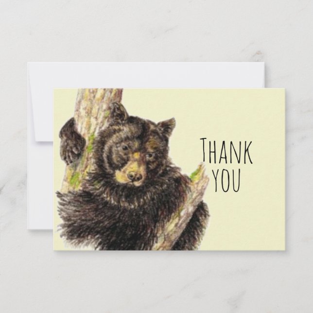 Vielen Dank Niedlicher Bear Hug Animal Art Dankeskarte (Vorderseite)
