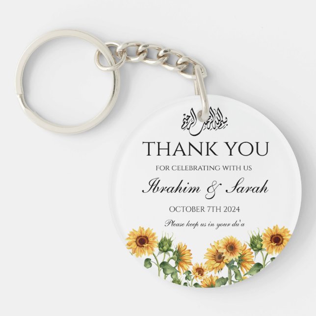 Vielen Dank nikah muslim Gastgeschenk Hochzeit flo Schlüsselanhänger (Vorderseite)