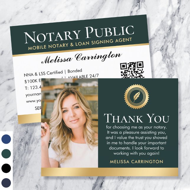 Vielen Dank Notary Public Foto Dark Green Visitenkarte (Von Creator hochgeladen)