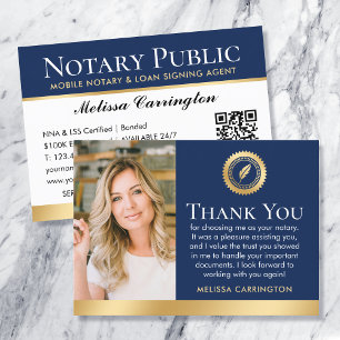 Vielen Dank, Notary Public Foto Navy Dark Blue Gol Visitenkarte