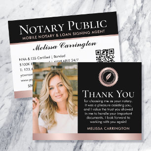 Vielen Dank Notary Public Foto Rose Gold Black Visitenkarte