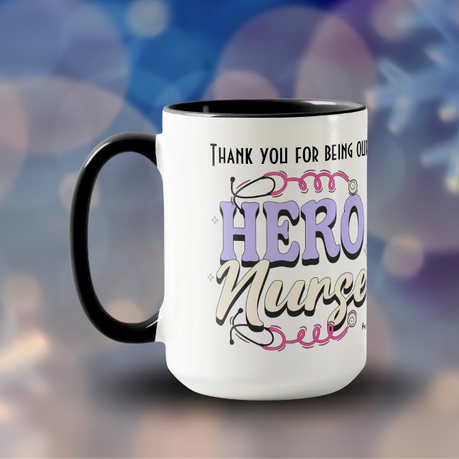 Vielen Dank, Nurse Pink Typografy PERSONALIZE Tasse (Personalize for the Nurse or Caregiver In your Life, )