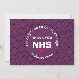 Vielen Dank Nurses NHS Healthcare Heroes GRAPE Dankeskarte
