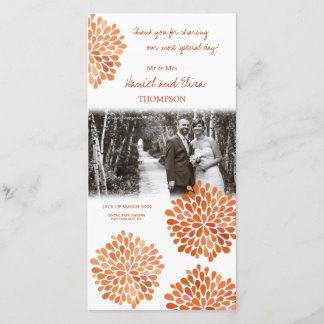 Vielen Dank Orange Herbst Blooms Wedding Foto Dankeskarte
