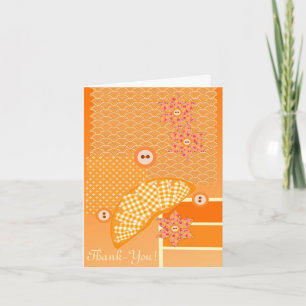 Vielen Dank Orange Patchwork Dekorative Scrapbook Dankeskarte