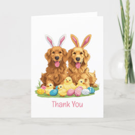 Vielen Dank Oster Golden Retriever Hunde Bunny Ear Dankeskarte