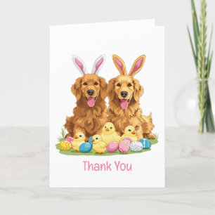 Vielen Dank Oster Golden Retriever Hunde Bunny Ear Dankeskarte