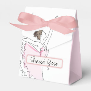 Vielen Dank Pale Pink Ballerina Birthday Gefallen Geschenkschachtel
