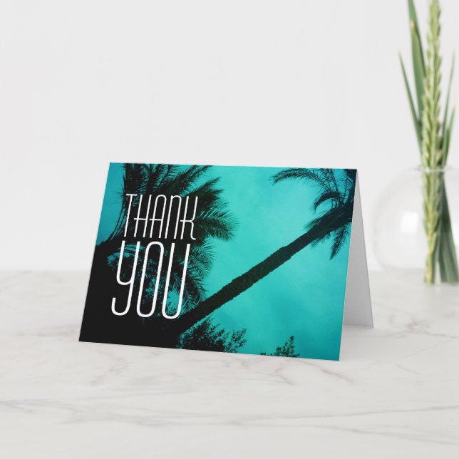 Vielen Dank, Palm Trees Grußkarte Dankeskarte (Vorderseite)