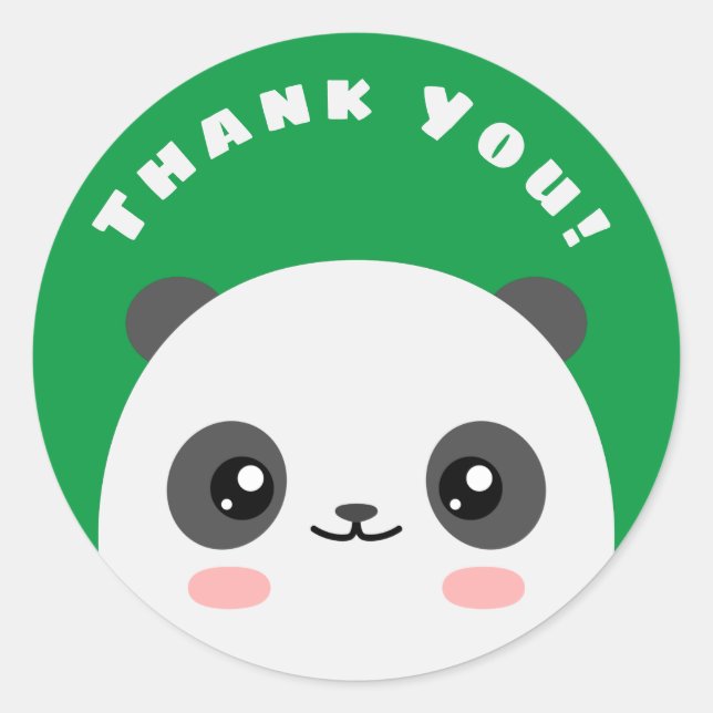 Vielen Dank, Panda Classic Round Sticker (Vorderseite)