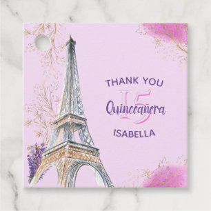 Vielen Dank, Paris Eiffel Tower Pink Quinceanera Geschenkanhänger