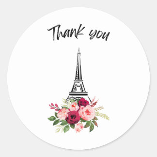 Vielen Dank, Paris Rose Runder Aufkleber