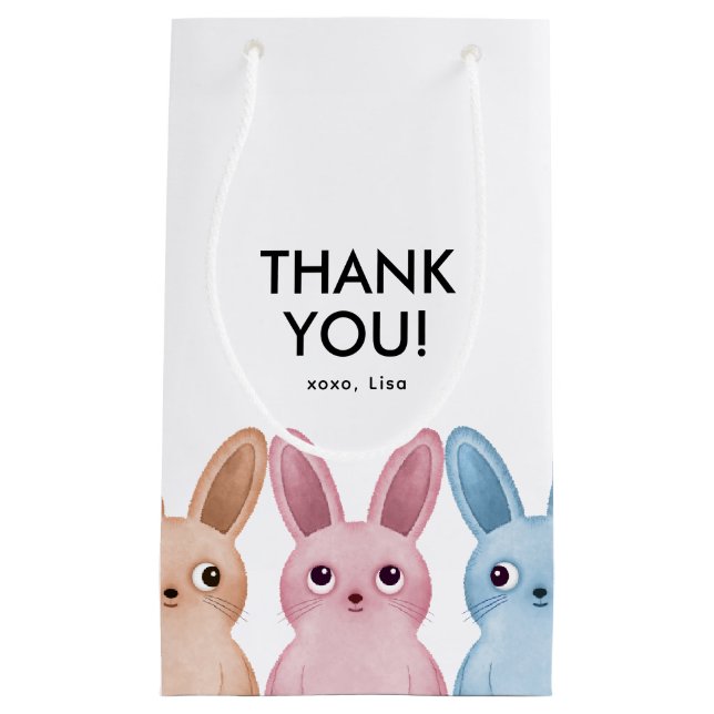 Vielen Dank, Party Geschenk mit niedlichen Babybun Kleine Geschenktüte (Vorderseite)