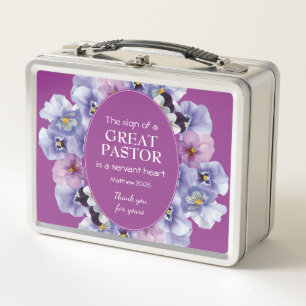 Vielen Dank Pastor Wertschätzung Floral Metall Brotdose