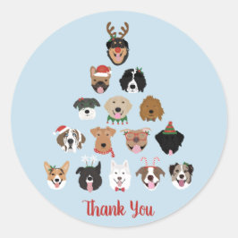 Vielen Dank Pawlidays Hund Weihnachtsbaum Runder Aufkleber