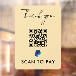 Vielen Dank PayPal QR Code Scan zu bezahlen Modern Fensteraufkleber