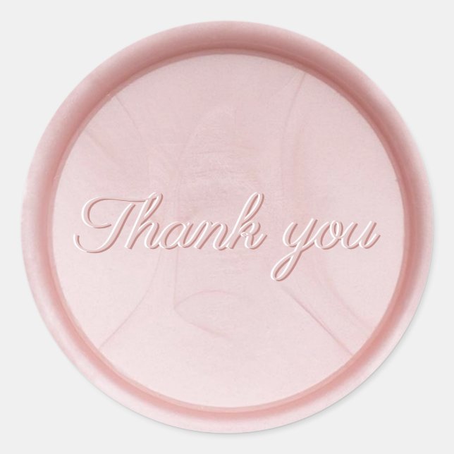 Vielen Dank Pearl Pink Wax Siegel Sticker (Vorderseite)
