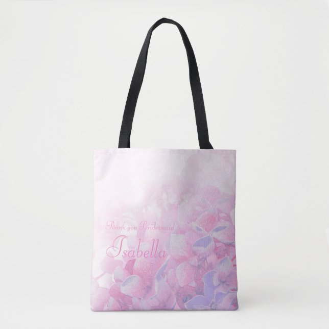 Vielen Dank personalisieren hydrangea rosa Tasche (Vorderseite)