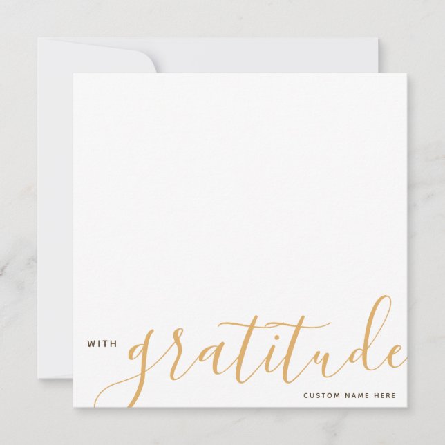 Vielen Dank, Personalisiert, gelb Mitteilungskarte (Vorderseite)