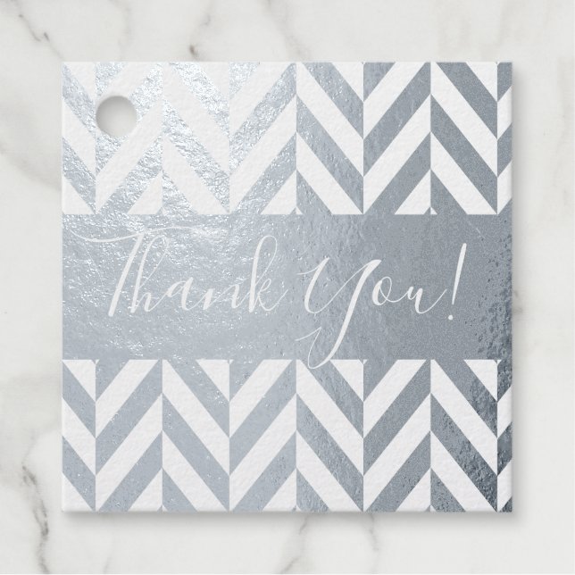Vielen Dank Personalisiert ZigZag Zickzack Muster Geschenkanhänger (Vorderseite)