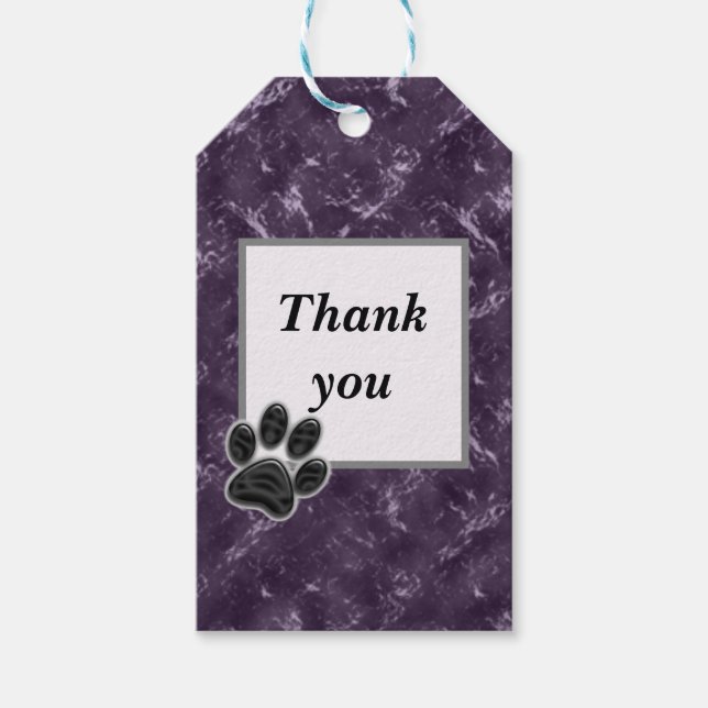 Vielen Dank Pet Sitter Rich Lila Marble Geschenkanhänger (Vorderseite)