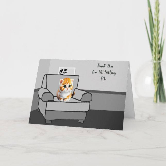 Vielen Dank Pet Sitter von Kitten Dankeskarte (Vorderseite)
