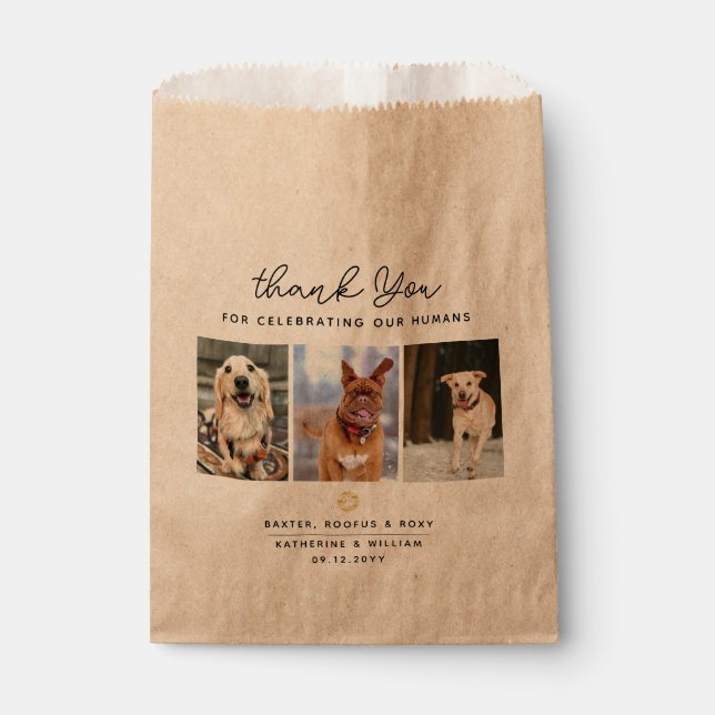 Vielen Dank Pet Theme 3 Foto Paw Print Geschenktütchen (Vorderseite)