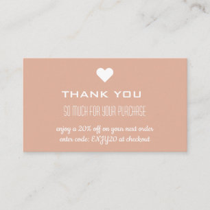 Vielen Dank Pink Discount Herzens Visitenkarte