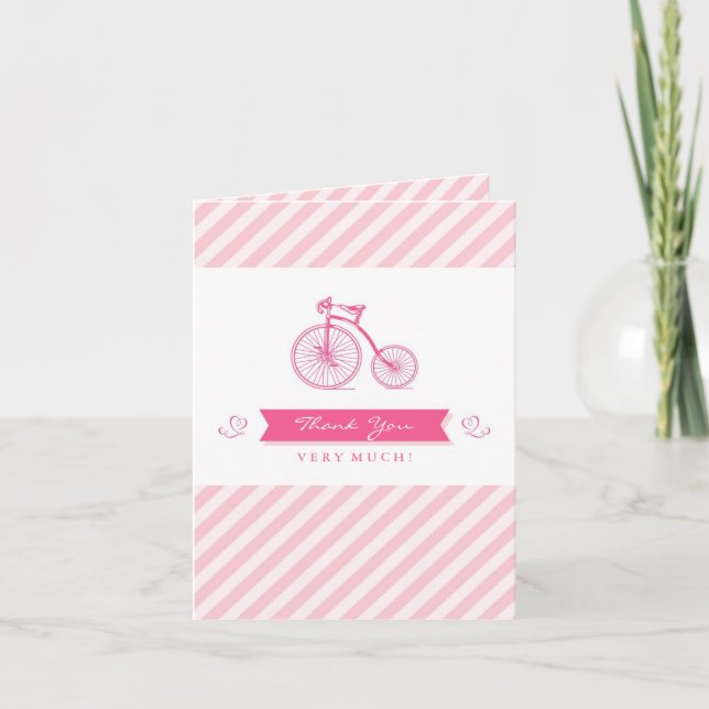 Vielen Dank Pink Girl Babydusche Faltkarte Dankeskarte (Vorderseite)