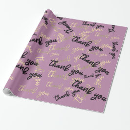 Vielen Dank Pink Lila Gold Caligraphy Script Geschenkpapier