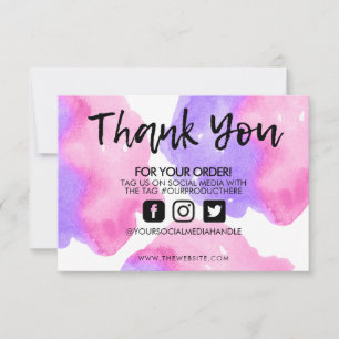 Vielen Dank Pink Lila Watercolor Media Insert