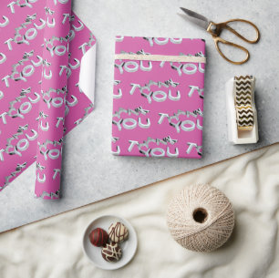 Vielen Dank, Pink und Silver Wrapping Paper Geschenkpapier