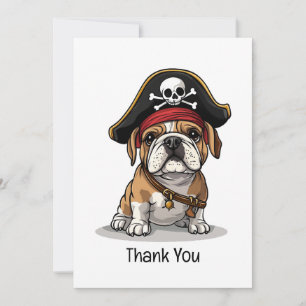 Vielen Dank, Pirate English Bulldog Skull Dankeskarte
