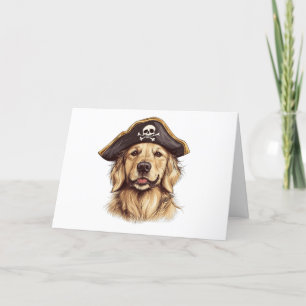Vielen Dank Pirate Golden Retriever Dog Skull Dankeskarte