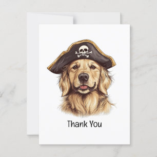 Vielen Dank Pirate Golden Retriever Dog Skull Postkarte