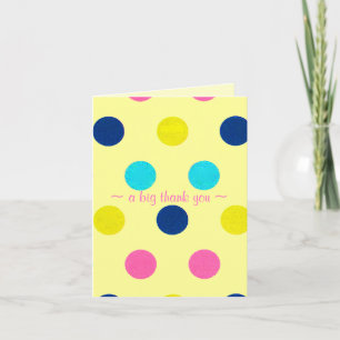 Vielen Dank Polka Dot auf blassgelb Dankeskarte