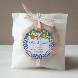 Vielen Dank Positano Orange Polterabend Gefallen Runder Aufkleber