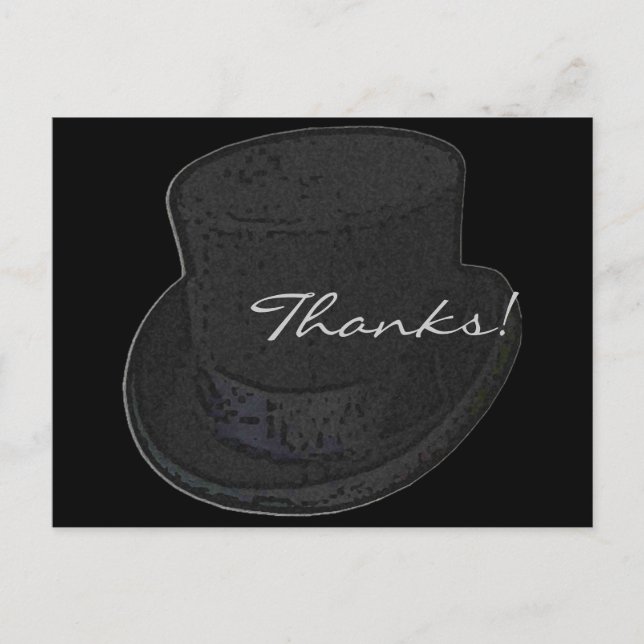 Vielen Dank Post Cards Top Hat Postkarte (Vorderseite)