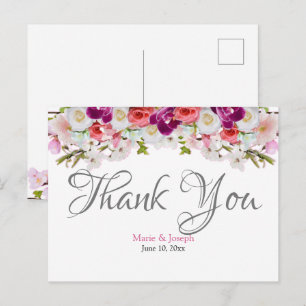 Vielen Dank Postcard - Floral01 Feiertagspostkarte
