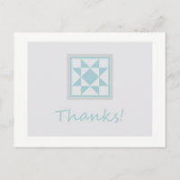 Vielen Dank Postcard - Star Quilt Block (blau/grau