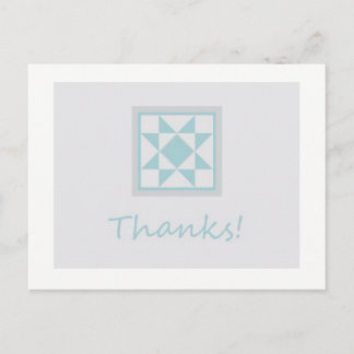 Vielen Dank Postcard - Star Quilt Block (blau/grau Postkarte