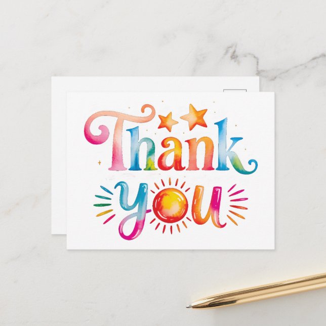 Vielen Dank Postkarte (Vorderseite/Rückseite Beispiel)