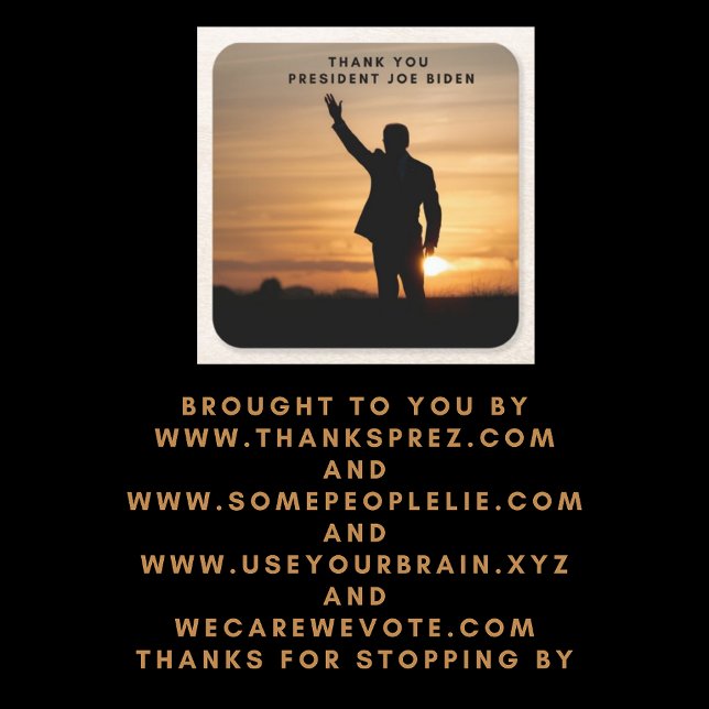 Vielen Dank, Präsident Joe Biden Rechteckiger Pappuntersetzer (Von Creator hochgeladen)