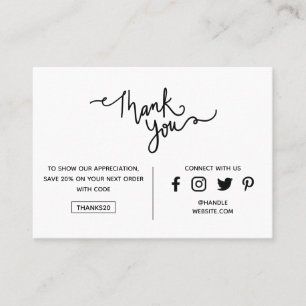 Vielen Dank Promo Code Social Media Icons Visitenkarte